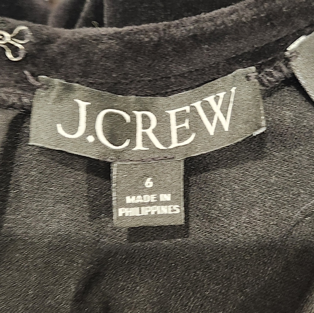 J CREW ITALIAN BLACK VELVET HATHAWAY DRESS MARIO BELLUCCI SZ 6 SCOOPBACK SHEATH - Picture 6 of 6